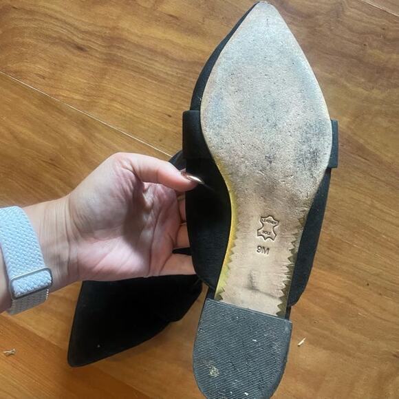 Tory Burch Leigh Suede Ballet Mules in Black Leather - Size 9M - Picture 7 of 8